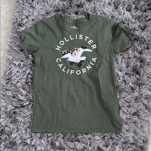 green hollister short sleeve tee